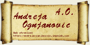 Andreja Ognjanović vizit kartica